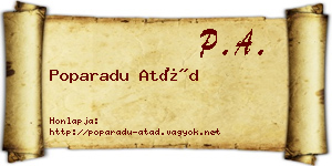 Poparadu Atád névjegykártya